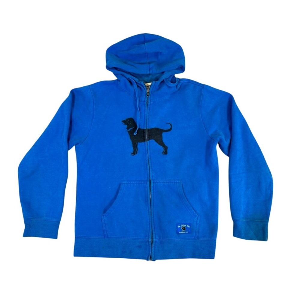The Black Dog Royal Blue Full Zip Hoodie Sweatshirt Graphic Logo Womens Large